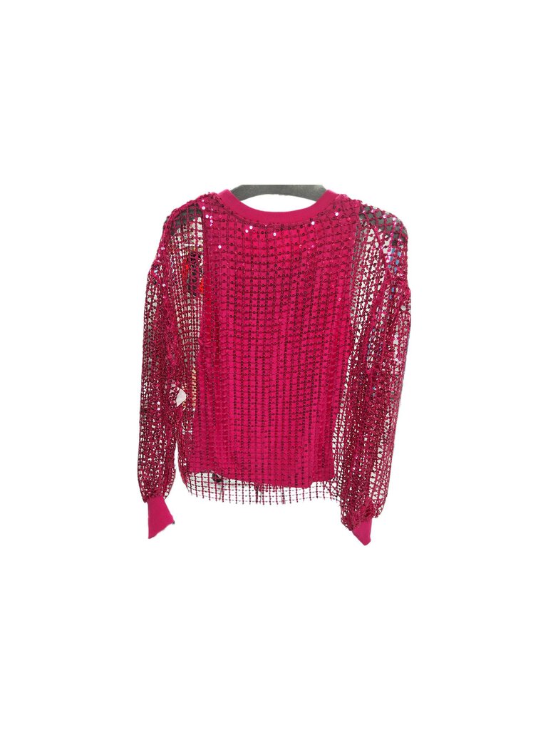 pilcro/ANthropologie long sleeve 2 layer netted sequin top