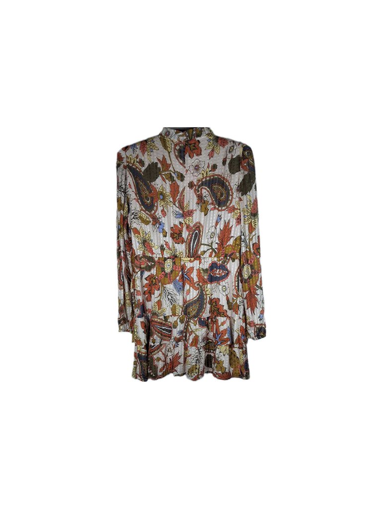 current Air/Anthro long sleeve floral dress w/elastic