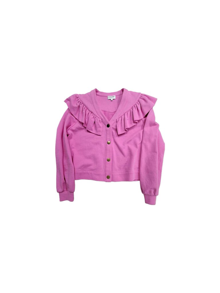 Crosby knit crop jacket/ruffle